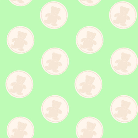 Seamless pattern with bears on a circle background for kidsのイラスト素材