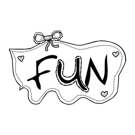 Lettering fun with treasures in doodle styleのイラスト素材