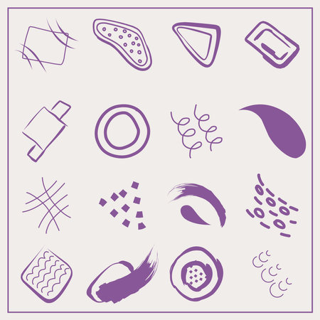 Set of hand-drawn elements in doodle styleのイラスト素材