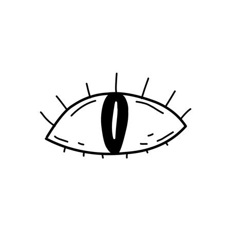 Stylized eye in doodle style on backgroundのイラスト素材