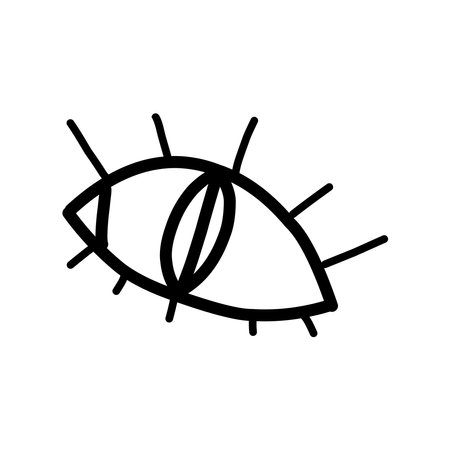Stylized eye in doodle style on backgroundのイラスト素材