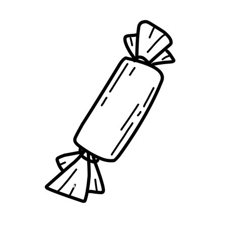 Stylized candy cane in doodle style on the backgroundのイラスト素材