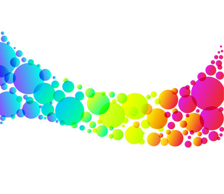 illustration of rainbow bubble background isolated on whiteのイラスト素材