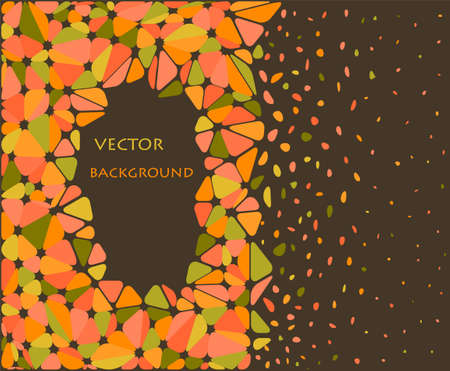 orange and green abstract triangle backgroundのイラスト素材