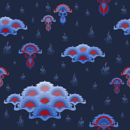 Colorful floral botanical seamless pattern. Vector illustrationのイラスト素材