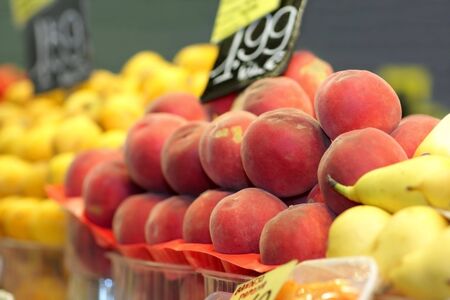 Peaches at the marketの写真素材