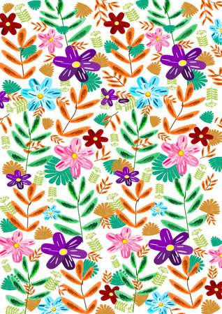 Seamless pattern with flowers. flowers.のイラスト素材
