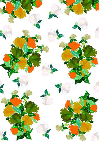 Seamless pattern with red flowers and Pattern with flowers. and fabric design.のイラスト素材