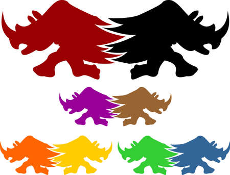 stock logo twins rhinosのイラスト素材
