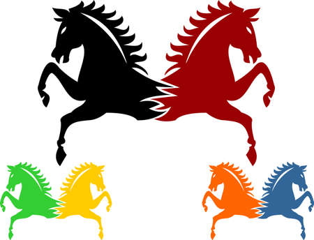 stock logo twins horseのイラスト素材