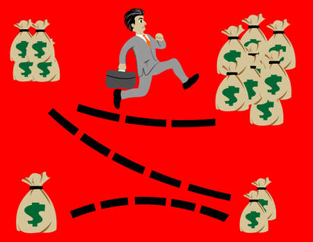 business man run to get target illustrationのイラスト素材