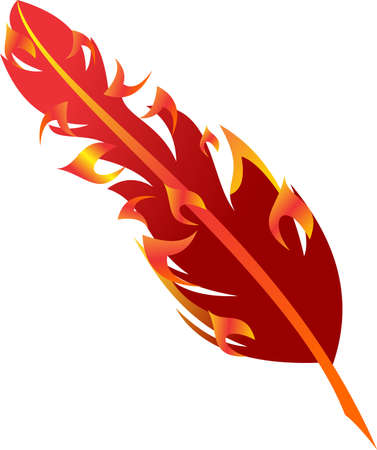 flaming feather logoのイラスト素材