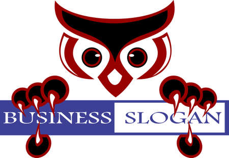 owl bird hold slogan businessのイラスト素材