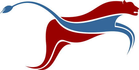 cheetah simple logoのイラスト素材