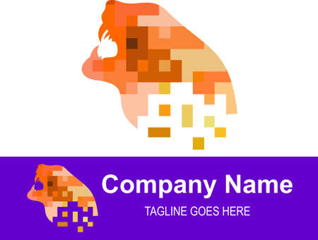 pixel tiger, abstract logoのイラスト素材