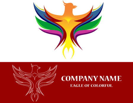 colorful eagle logoのイラスト素材