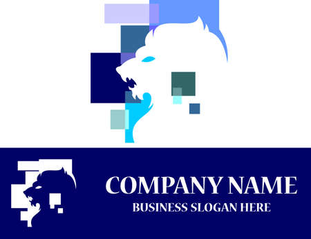 lion virtual pixel logoのイラスト素材