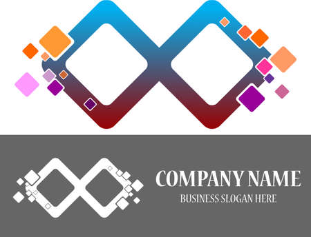 cube infinity colorful logoのイラスト素材