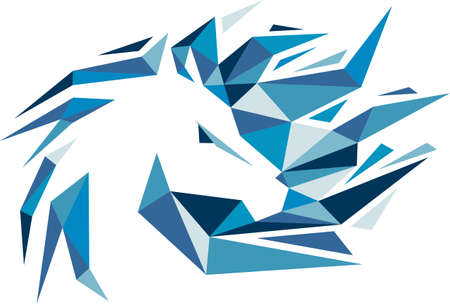 horse colorful abstract logoのイラスト素材