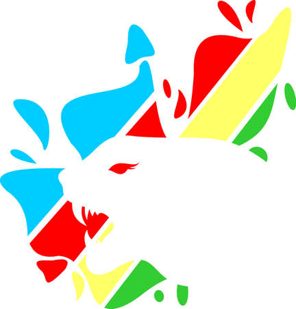 cheetah colorful logoのイラスト素材