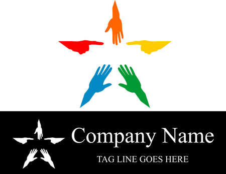 hand star colorfulのイラスト素材