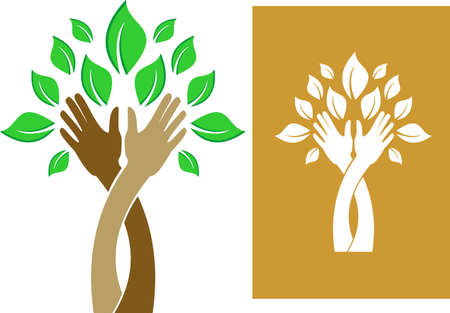 hand tree logoのイラスト素材