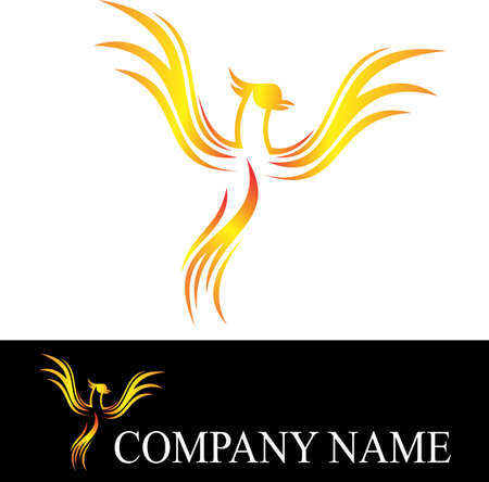 phoenix bird logoのイラスト素材