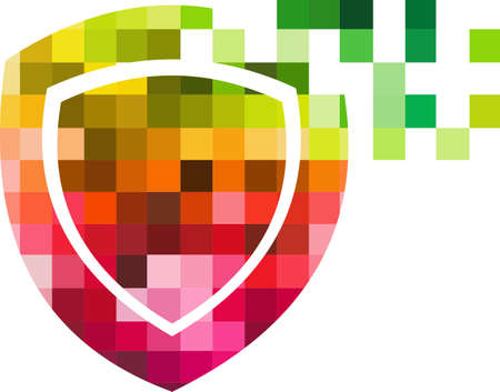 logo shield protection colorfulのイラスト素材