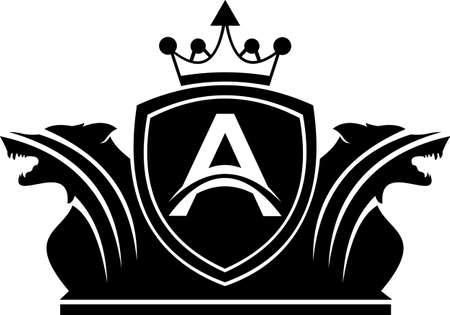 logo wolf protection letter Aのイラスト素材