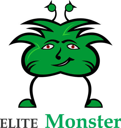 logo green smile monsterのイラスト素材