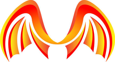 logo fire flaming flying wingのイラスト素材