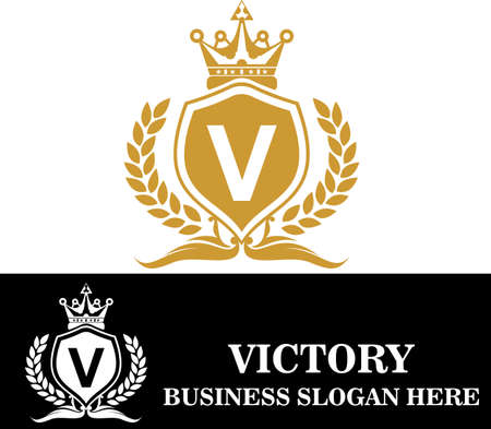 Logo letter on shield emblemのイラスト素材