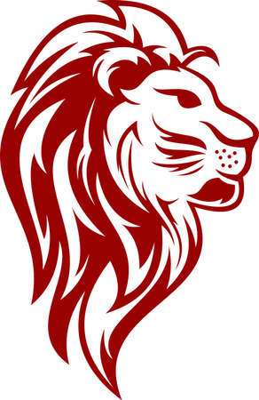 red lion silhouette illustrationのイラスト素材