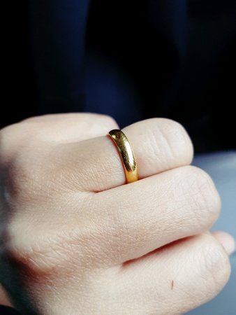 Gold ring on fingerの素材