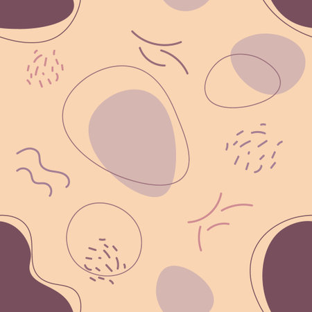 abstract pattern. Trendy seamless background with abstract shapes and geometric elements. Blobs,...