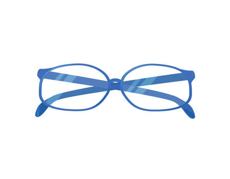 Eyeglasses isolated. Vector flat illustration of optical eyewear. Transparent glasses for eyesight. Spectacles on white background.のイラスト素材