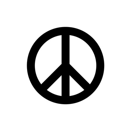 peace symbol. Black on white background. Vector illustration of isolated sign of peace. Pacific icon.のイラスト素材