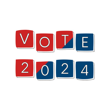 Vote 2024 vector illustration. American election campaign. Democratic and Republican political partiesのイラスト素材