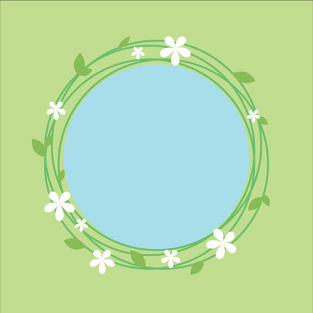 Spring theme circlular frame with floral design for postcards,posters.のイラスト素材