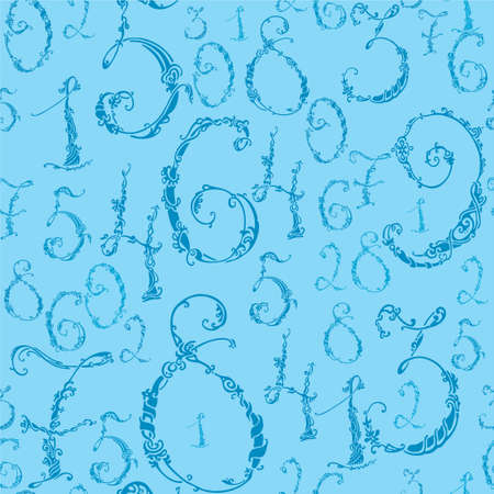 Seamless  background with numbers from zero to nineのイラスト素材