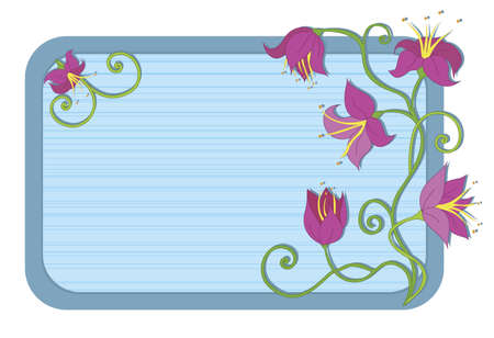 Flowers on striped backgroundのイラスト素材