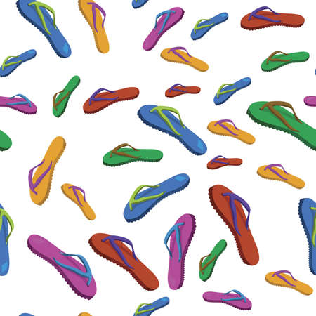 Summer flip flops seamless pattern illustration on white
のイラスト素材