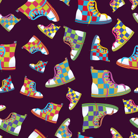  illustration of a checked sneaker seamless pattern 

のイラスト素材