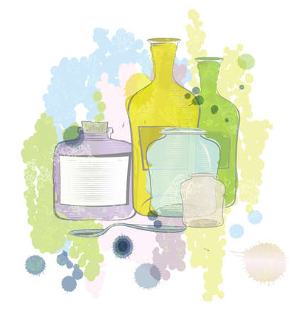 illustration of water colored jars and bottles



のイラスト素材
