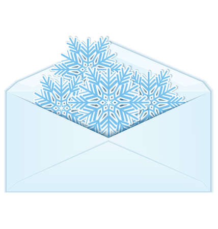 illustration of snowflakes in envelope isolated on white
のイラスト素材