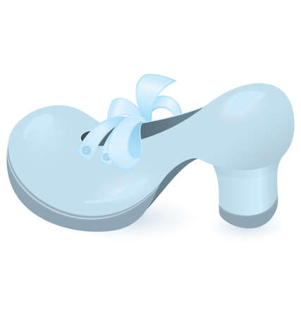 Vector illustration of cartoon old fashion blue shoe isolated on white 
のイラスト素材