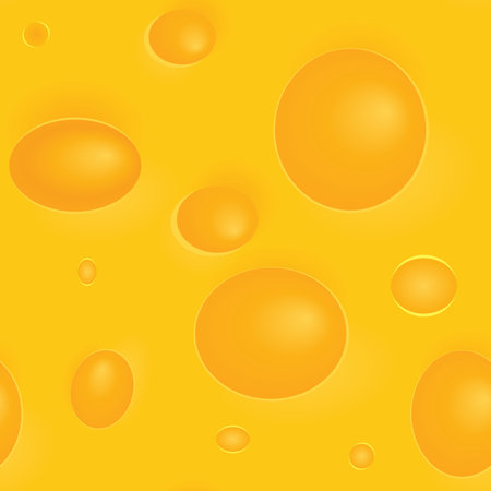 Vector illustration cheese seamless background with realistic shadowのイラスト素材