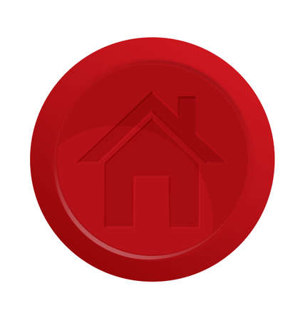Vector illustration of red 3d glossy button with home symbol  
のイラスト素材
