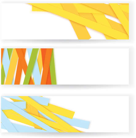 Vector illustration of abstract colorful paper stripe banners with copy space
のイラスト素材