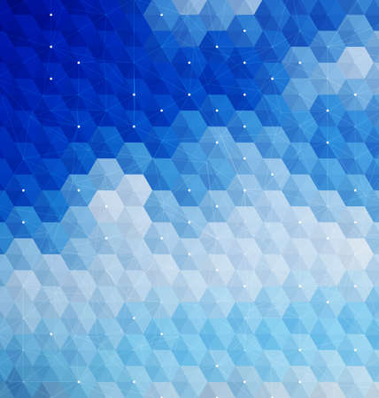 Hexagonal,  blue modern mosaic background  のイラスト素材